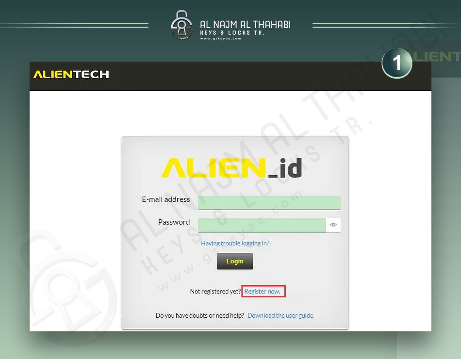 How to register ALIENTECH account (2)