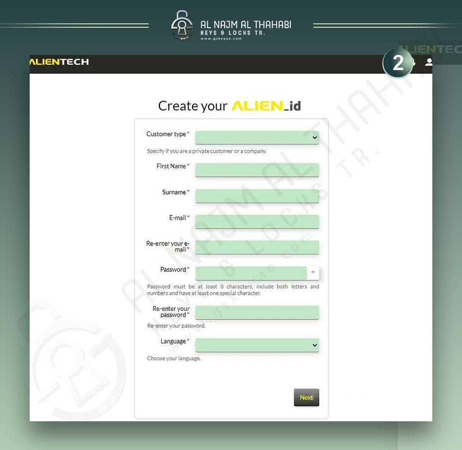 How to register ALIENTECH account (3)