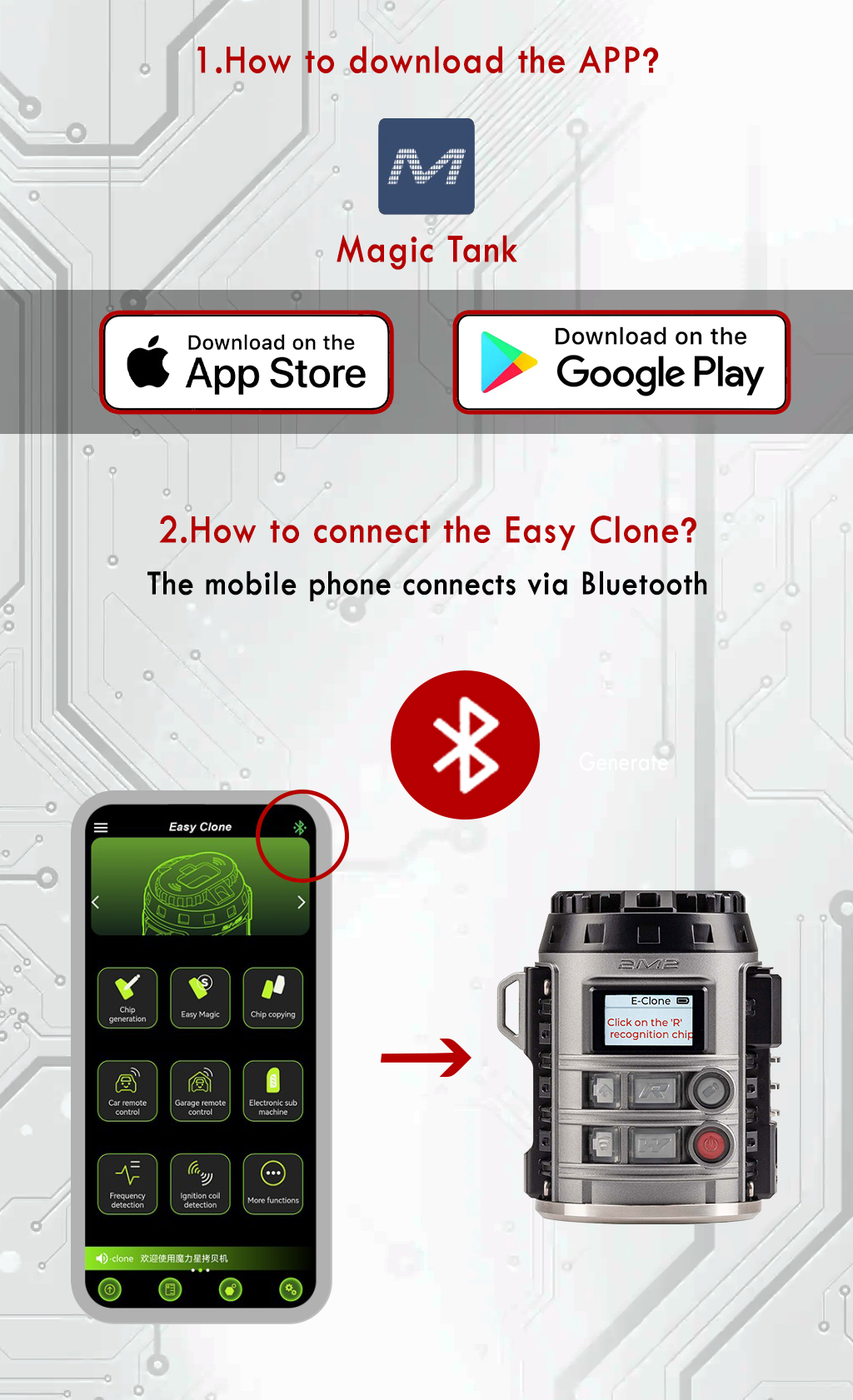 How to download the APP and connect the Easy Clone (1)